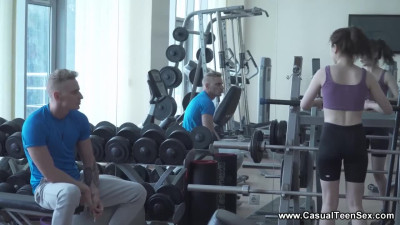 Kira Stone having a casual bang session with a gym stud