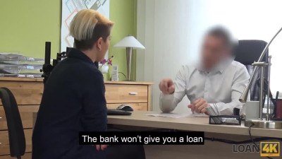 The money lender asks her to get naked and suck him off