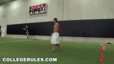A bunch of college chicks and dudes are playing games