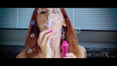 Redheaded babe with a pale body making herself orgasm