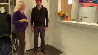 Just as he comes home, he gets his cock sucked by the MILF