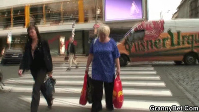 Busty grandmother having sex with a younger kinky fellow