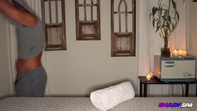 Shady lady from the spa does not mind sucking hard dick